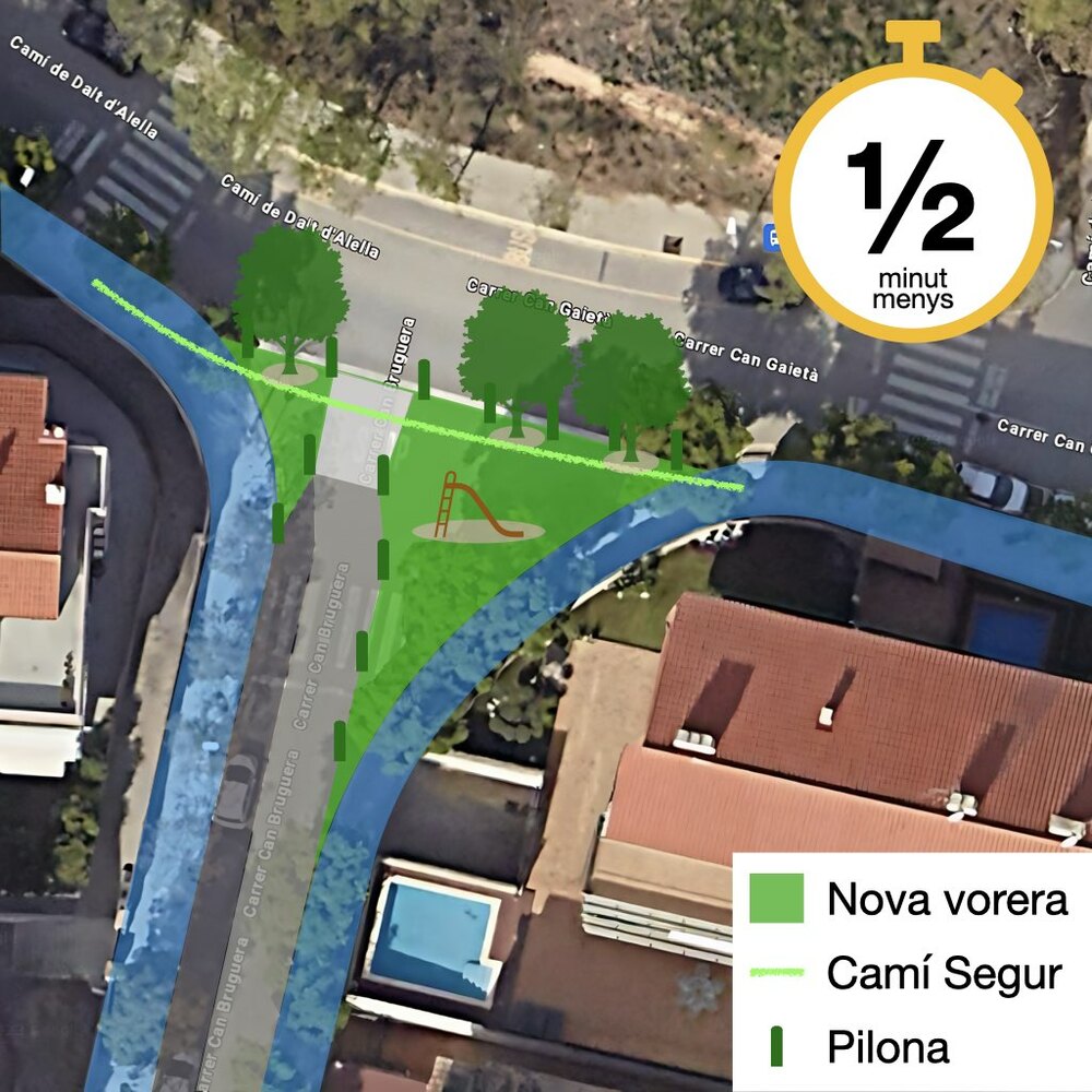 Imatge pels mitjans: El pas de vianants Can Bruguera - Can Gaietà més segur, més ràpid