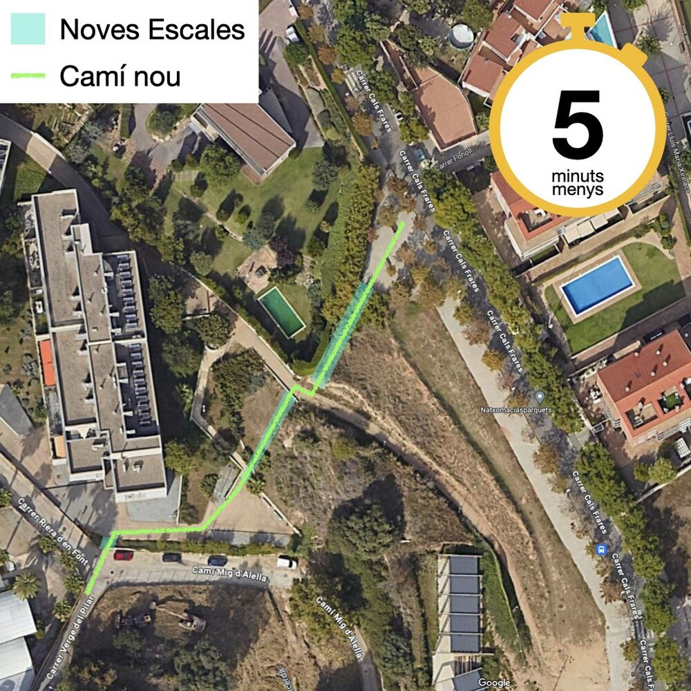 Imatge pels mitjans: Fem unes escales de Cals Frares al Carrer Verge del Pilar